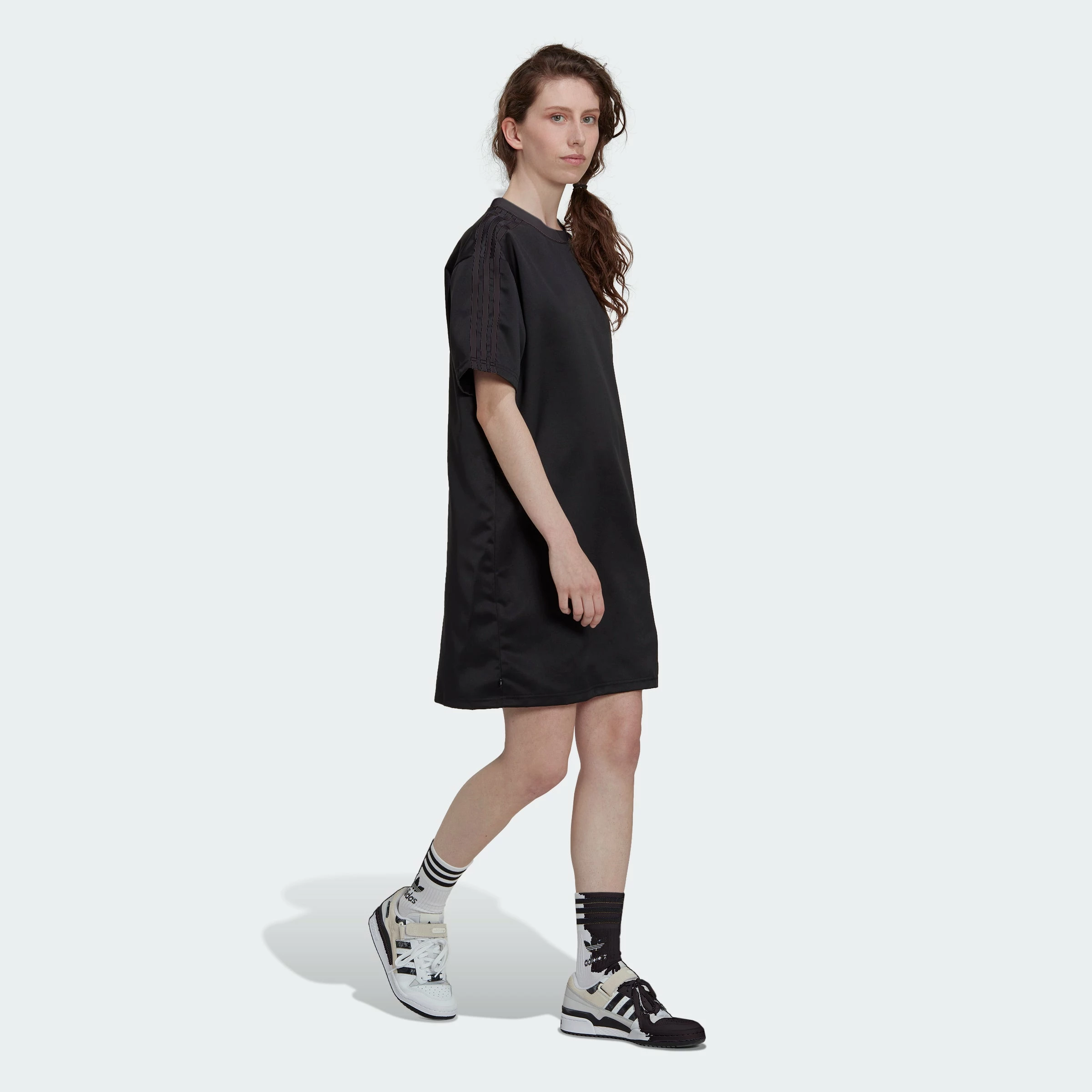 Women's Adidas Originals Always Original Laced Tee Dress BLACK 5 Women's Adidas Originals Always Original Laced Tee Dress BLACK - Image 3