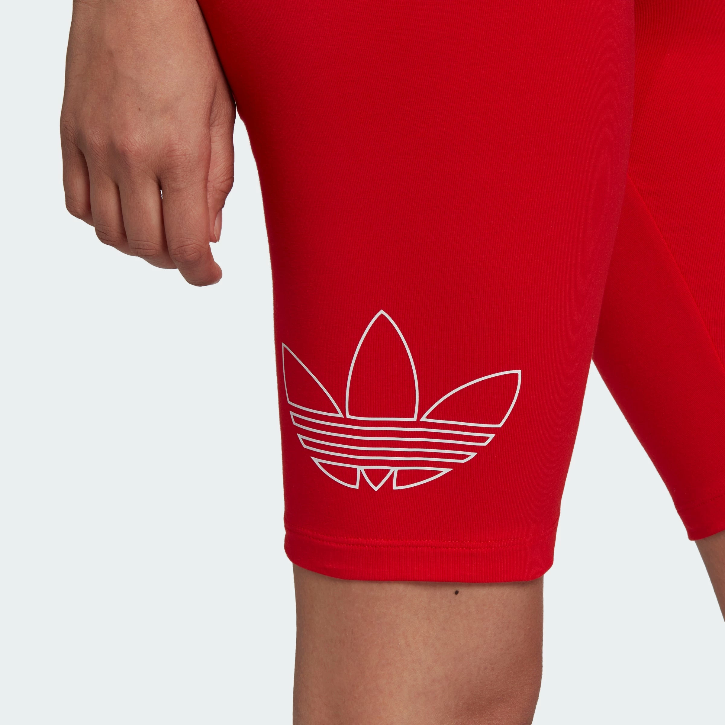 Women's Adidas Originals Biker Shorts Vivid Red RED 7 Women's Adidas Originals Biker Shorts Vivid Red RED - Image 5