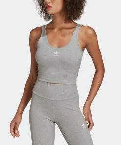 Women's Adidas Originals Essentials Rib Tank Top Grey GRAY 13 Women's Adidas Originals Essentials Rib Tank Top Grey GRAY -Women Shop Women sadidasOriginalsEssentialsRibTankTopGreyHF3398 1