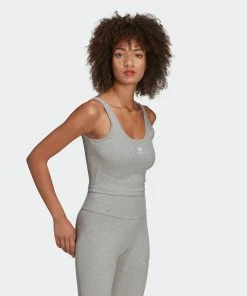 Women's Adidas Originals Essentials Rib Tank Top Grey GRAY 10 Women's Adidas Originals Essentials Rib Tank Top Grey GRAY -Women Shop Women sadidasOriginalsEssentialsRibTankTopGreyHF3398 3