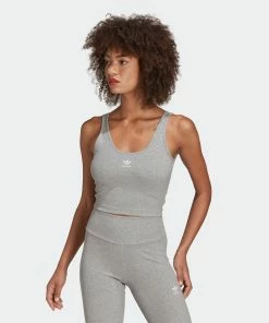 Women's Adidas Originals Essentials Rib Tank Top Grey GRAY 11 Women's Adidas Originals Essentials Rib Tank Top Grey GRAY -Women Shop Women sadidasOriginalsEssentialsRibTankTopGreyHF3398 7