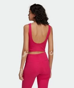 Women's Adidas Originals Essentials Rib Tank Top Real Magenta PINK -Women Shop Women sadidasOriginalsEssentialsRibTankTopRealMagentaHG6164 4