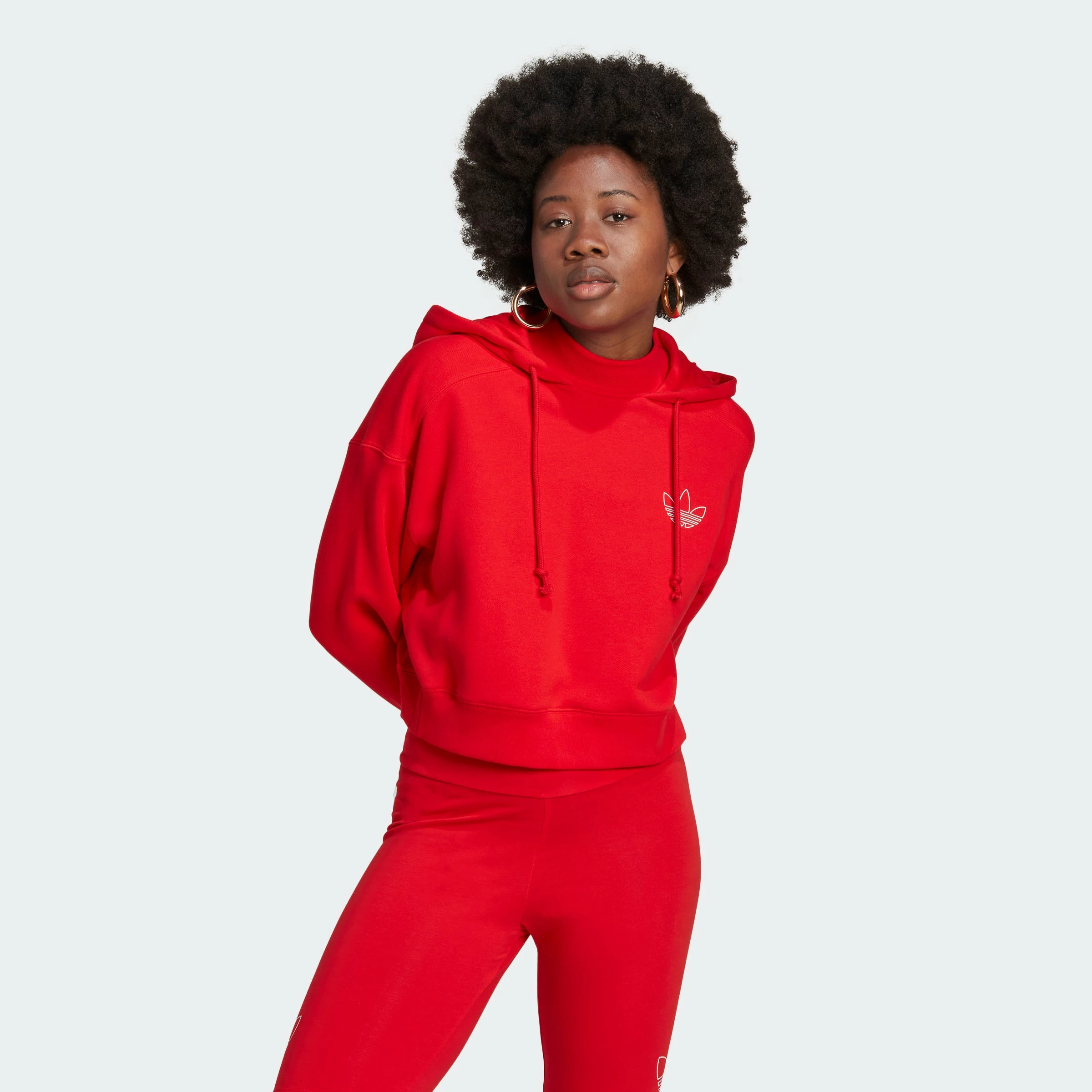 Women's Adidas Originals Hoodie Vivid Red RED 4 Women's Adidas Originals Hoodie Vivid Red RED - Image 2