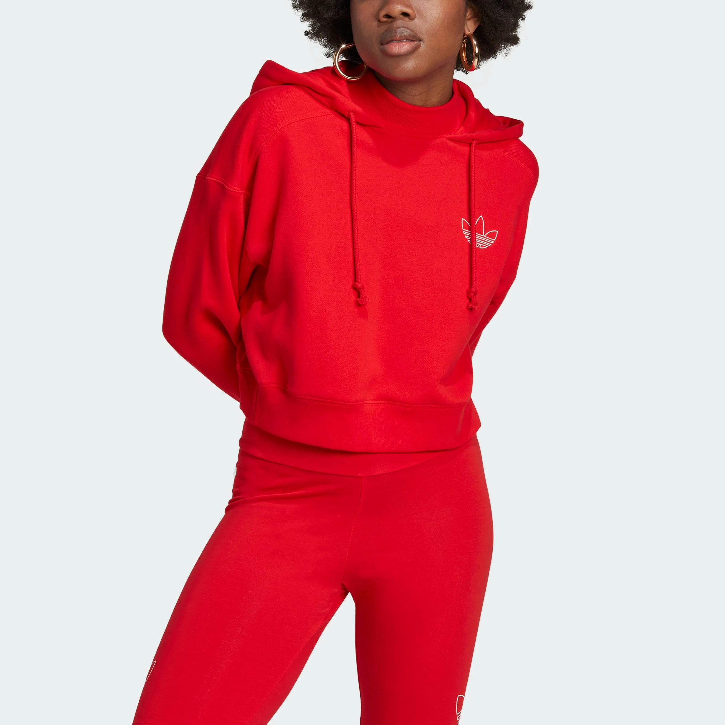 Women's Adidas Originals Hoodie Vivid Red RED 8 Women's Adidas Originals Hoodie Vivid Red RED - Image 6
