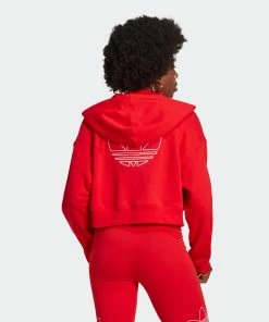 Women's Adidas Originals Hoodie Vivid Red RED 13 Women's Adidas Originals Hoodie Vivid Red RED -Women Shop Women sadidasOriginalsHoodieVividRedHK5168 5
