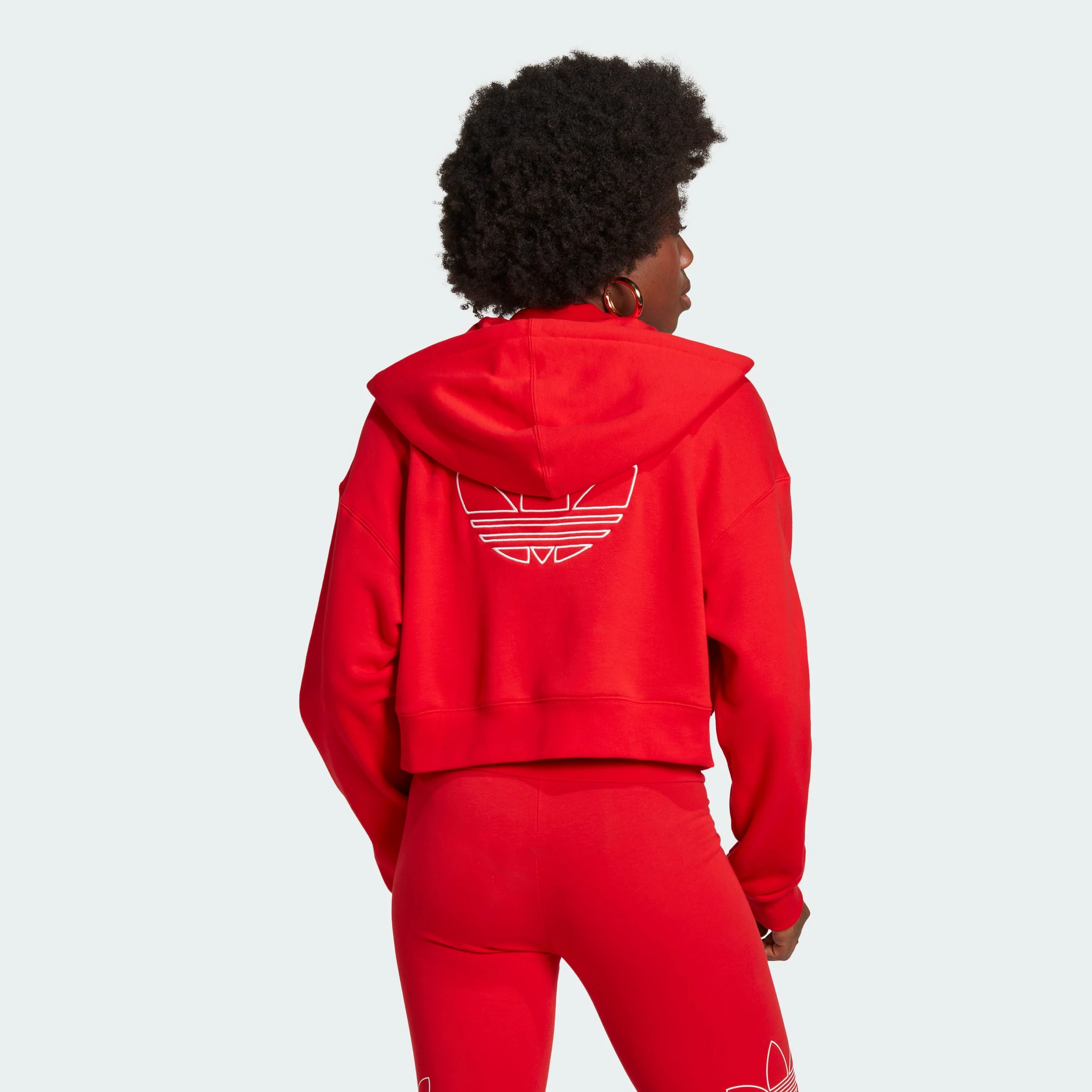 Women's Adidas Originals Hoodie Vivid Red RED 5 Women's Adidas Originals Hoodie Vivid Red RED - Image 3