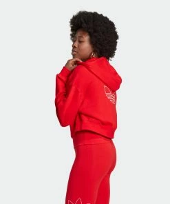 Women's Adidas Originals Hoodie Vivid Red RED 14 Women's Adidas Originals Hoodie Vivid Red RED -Women Shop Women sadidasOriginalsHoodieVividRedHK5168 6