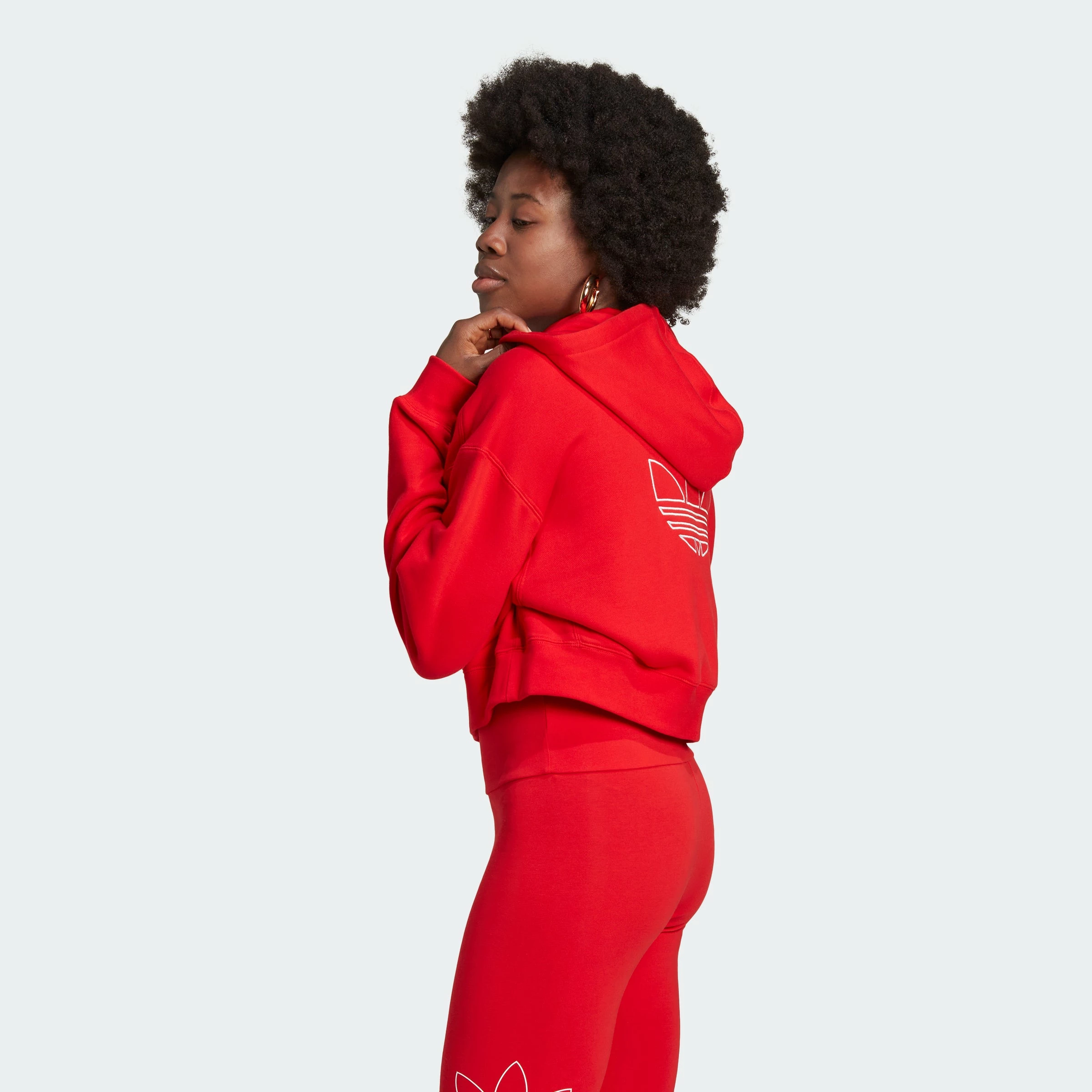 Women's Adidas Originals Hoodie Vivid Red RED 6 Women's Adidas Originals Hoodie Vivid Red RED - Image 4