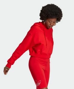 Women's Adidas Originals Hoodie Vivid Red RED 15 Women's Adidas Originals Hoodie Vivid Red RED -Women Shop Women sadidasOriginalsHoodieVividRedHK5168 7