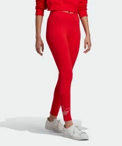 Women's Adidas Originals Leggings Vivid Red RED -Women Shop Women sadidasOriginalsLeggingsVividRedHK5169 4