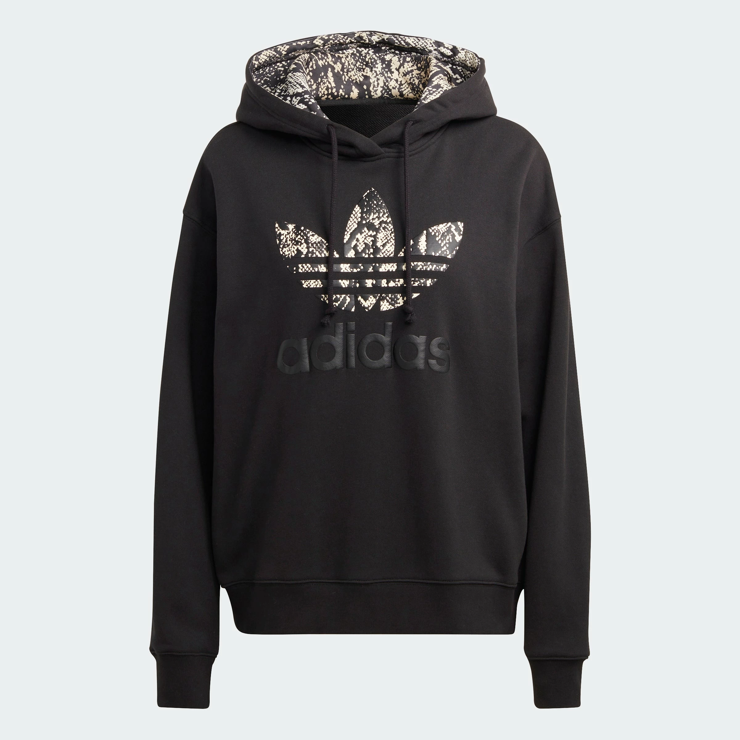 Women's Adidas Originals Logo Hoodie Black Snakeskin BLACK 3 Women's Adidas Originals Logo Hoodie Black Snakeskin BLACK
