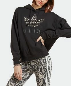 Women's Adidas Originals Logo Hoodie Black Snakeskin BLACK 13 Women's Adidas Originals Logo Hoodie Black Snakeskin BLACK -Women Shop Women sadidasOriginalsLogoHoodieBlackSnakeskinIC6076 3
