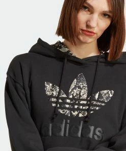 Women's Adidas Originals Logo Hoodie Black Snakeskin BLACK 14 Women's Adidas Originals Logo Hoodie Black Snakeskin BLACK -Women Shop Women sadidasOriginalsLogoHoodieBlackSnakeskinIC6076 6