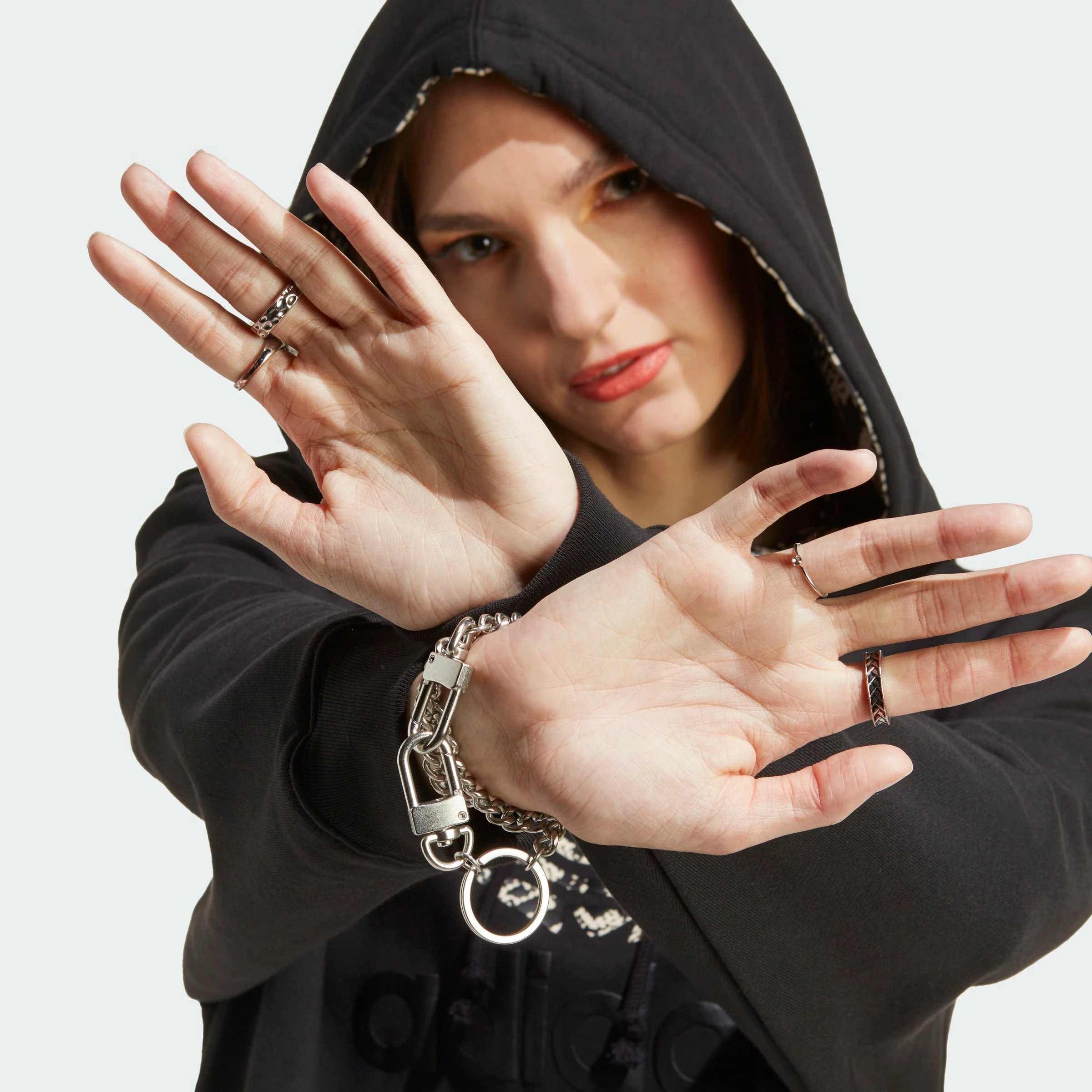 Women's Adidas Originals Logo Hoodie Black Snakeskin BLACK 9 Women's Adidas Originals Logo Hoodie Black Snakeskin BLACK - Image 7