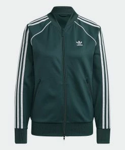 Women's Adidas Originals Primeblue SST Track Jacket Mineral Green GREEN