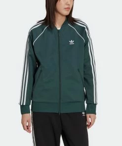 Women's Adidas Originals Primeblue SST Track Jacket Mineral Green GREEN -Women Shop Women sadidasOriginalsPrimeblueSSTTrackJacketMineralGreenHN5890 3