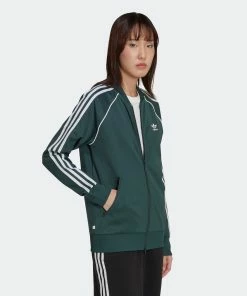 Women's Adidas Originals Primeblue SST Track Jacket Mineral Green GREEN -Women Shop Women sadidasOriginalsPrimeblueSSTTrackJacketMineralGreenHN5890 5