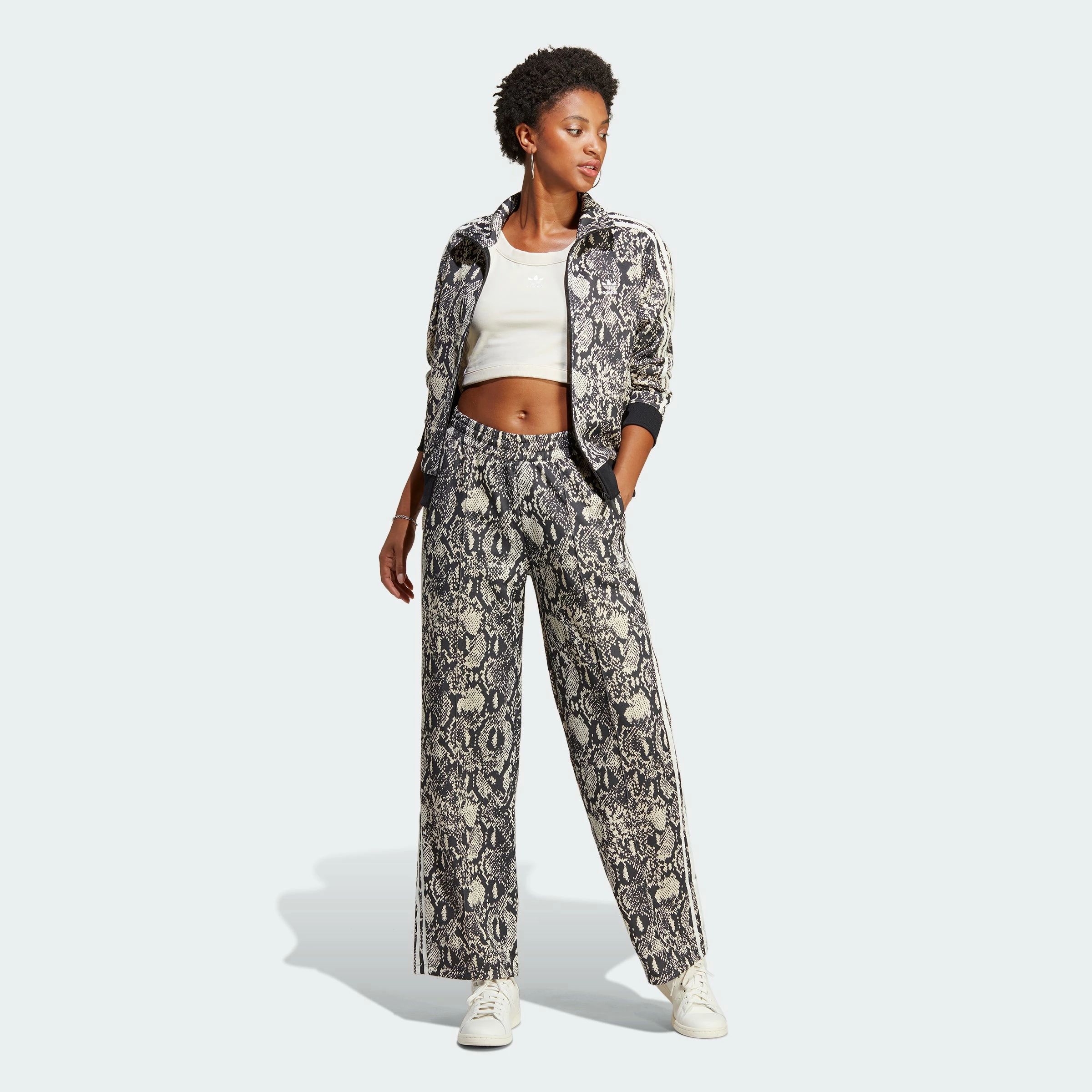 Women's Adidas Originals Python Allover Print Track Jacket BLACK 6 Women's Adidas Originals Python Allover Print Track Jacket BLACK - Image 4