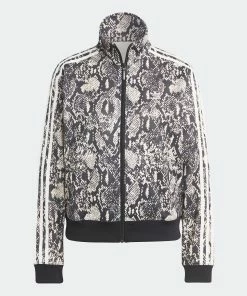 Women's Adidas Originals Python Allover Print Track Jacket BLACK