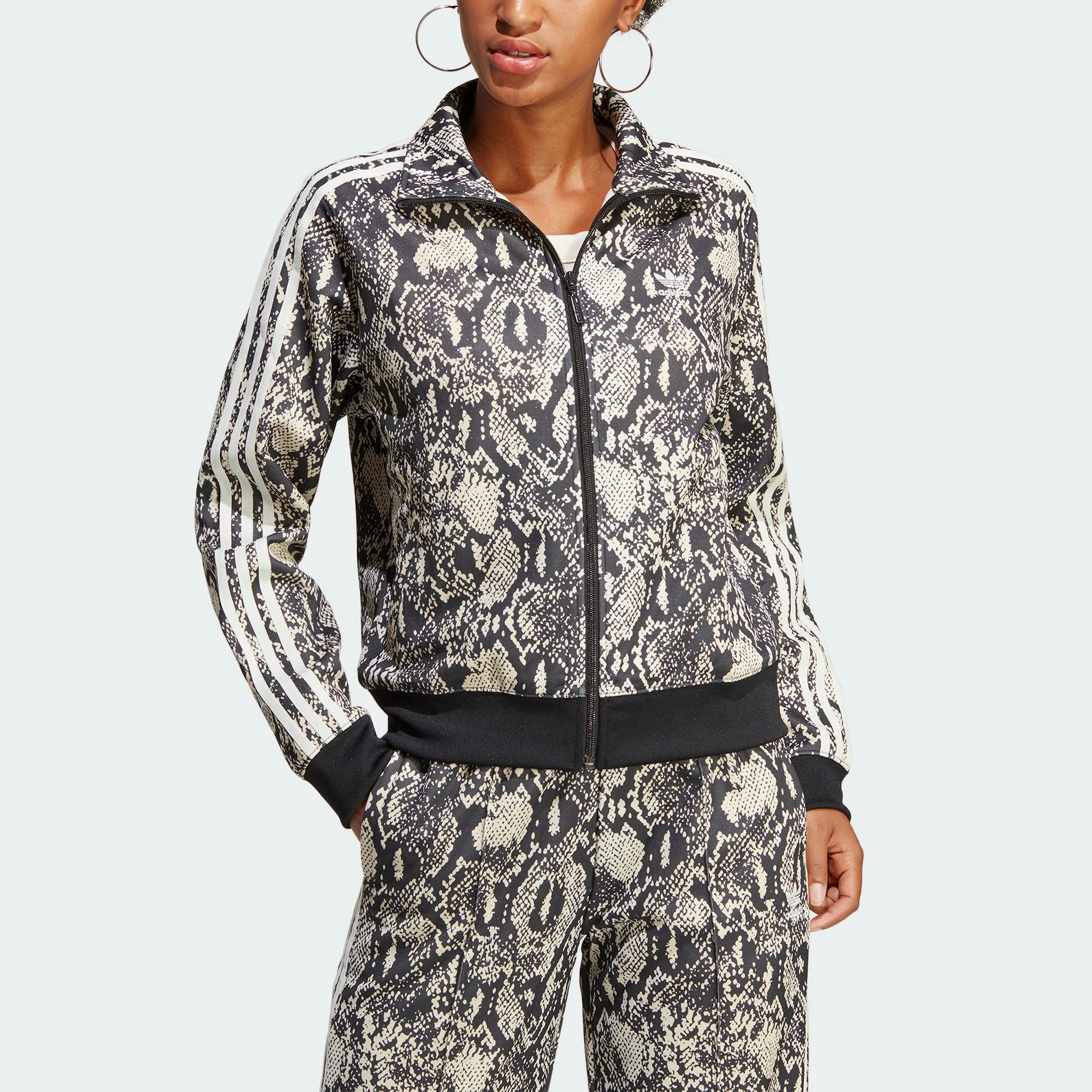 Women's Adidas Originals Python Allover Print Track Jacket BLACK 7 Women's Adidas Originals Python Allover Print Track Jacket BLACK - Image 5