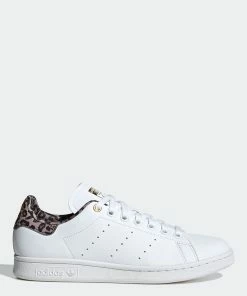 Women's Adidas Originals Stan Smith Shoes Leopard Print WHITE