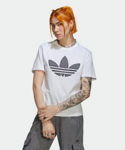 Women's Adidas Originals Tee With Trefoil Application White WHITE -Women Shop Women sadidasOriginalsTeeWithTrefoilApplicationWhiteHB9436 3