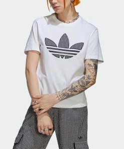 Women's Adidas Originals Tee With Trefoil Application White WHITE -Women Shop Women sadidasOriginalsTeeWithTrefoilApplicationWhiteHB9436 4