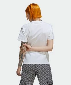 Women's Adidas Originals Tee With Trefoil Application White WHITE -Women Shop Women sadidasOriginalsTeeWithTrefoilApplicationWhiteHB9436 5