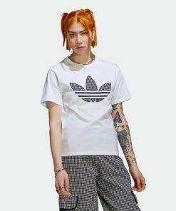 Women's Adidas Originals Tee With Trefoil Application White WHITE -Women Shop Women sadidasOriginalsTeeWithTrefoilApplicationWhiteHB9436 7