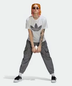 Women's Adidas Originals Tee With Trefoil Application White WHITE -Women Shop Women sadidasOriginalsTeeWithTrefoilApplicationWhiteHB9436 8