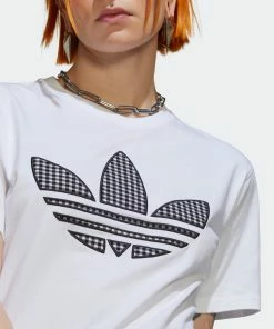 Women's Adidas Originals Tee With Trefoil Application White WHITE -Women Shop Women sadidasOriginalsTeeWithTrefoilApplicationWhiteHB9436 9