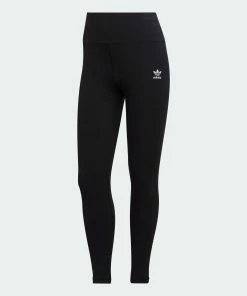 Women's Adidas Originals Adicolor Essentials+ Ribbed 7/8 Leggings Black BLACK