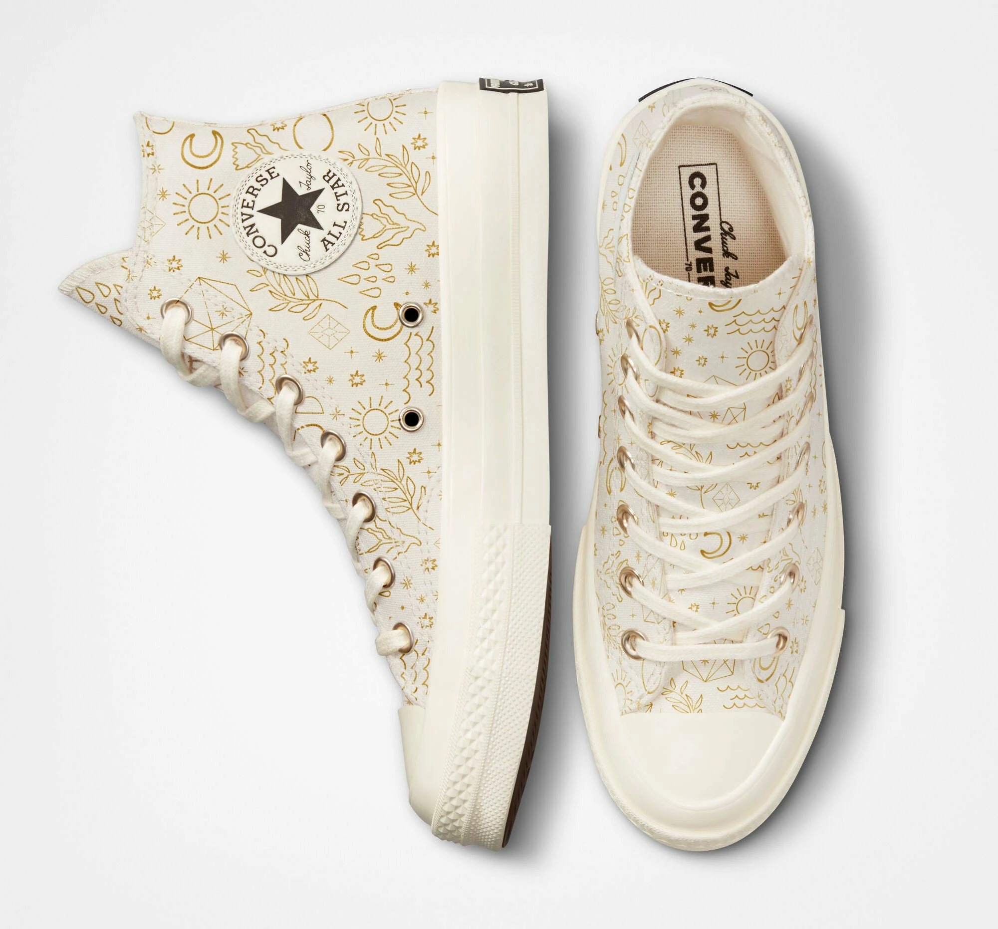 Women's Converse Chuck 70 Golden Elements Shoes GOLD 6 Women's Converse Chuck 70 Golden Elements Shoes GOLD - Image 4